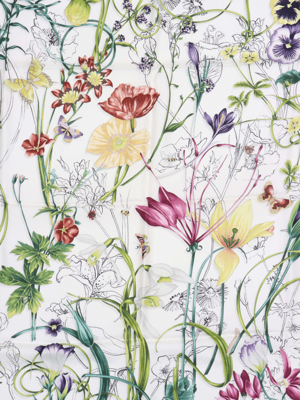 Gucci Multicolour Floral Silk Scarf.