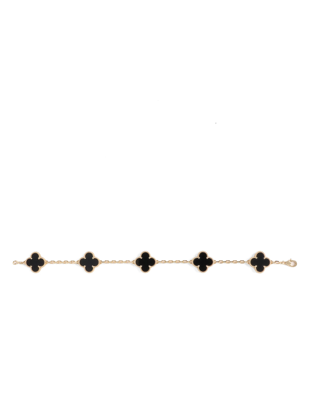 Van Cleef & Arpels Black Onyx Vintage Alhambra Bracelet 5 motifs