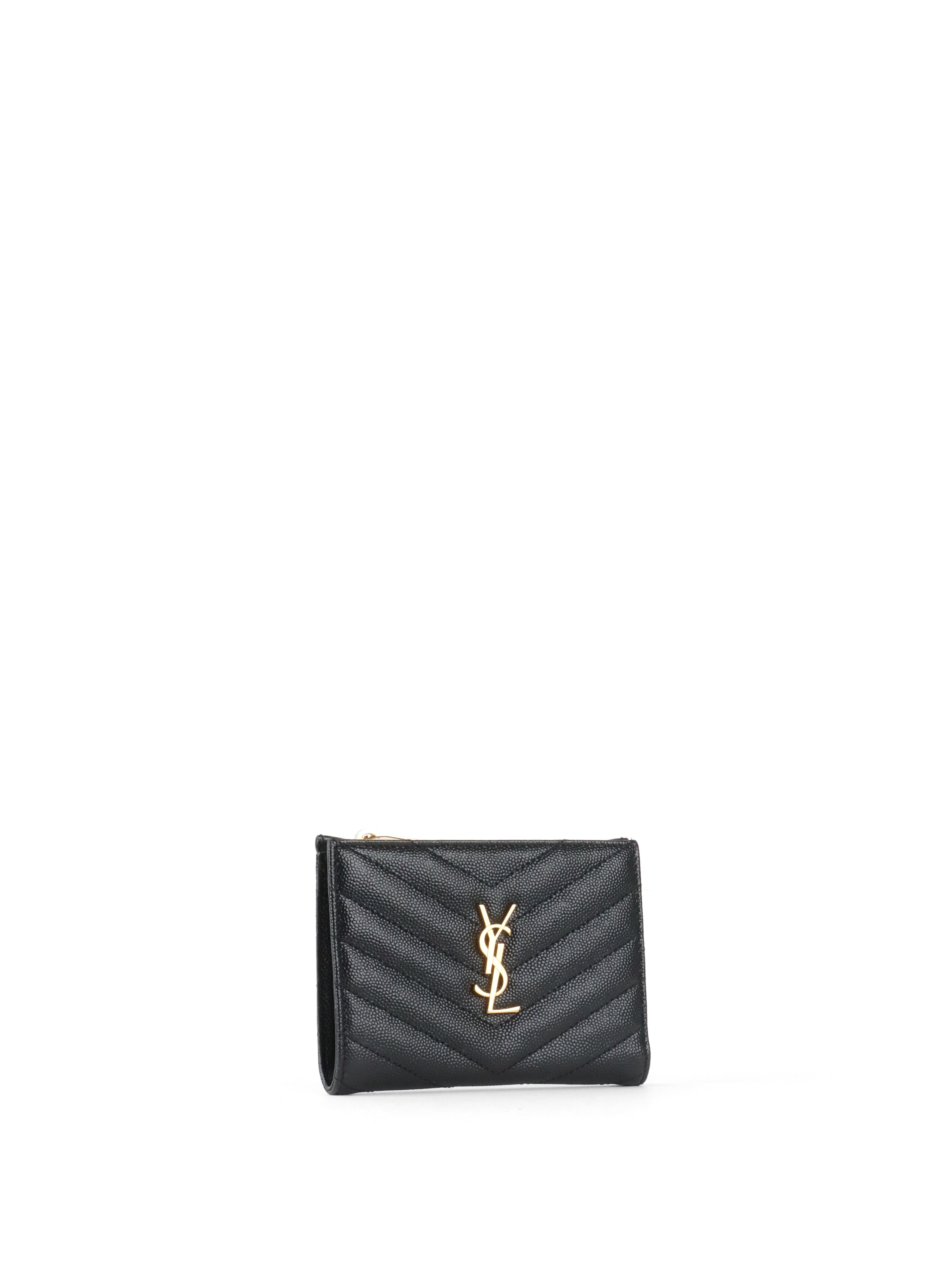 Saint Laurent Black Zipped Leather Wallet