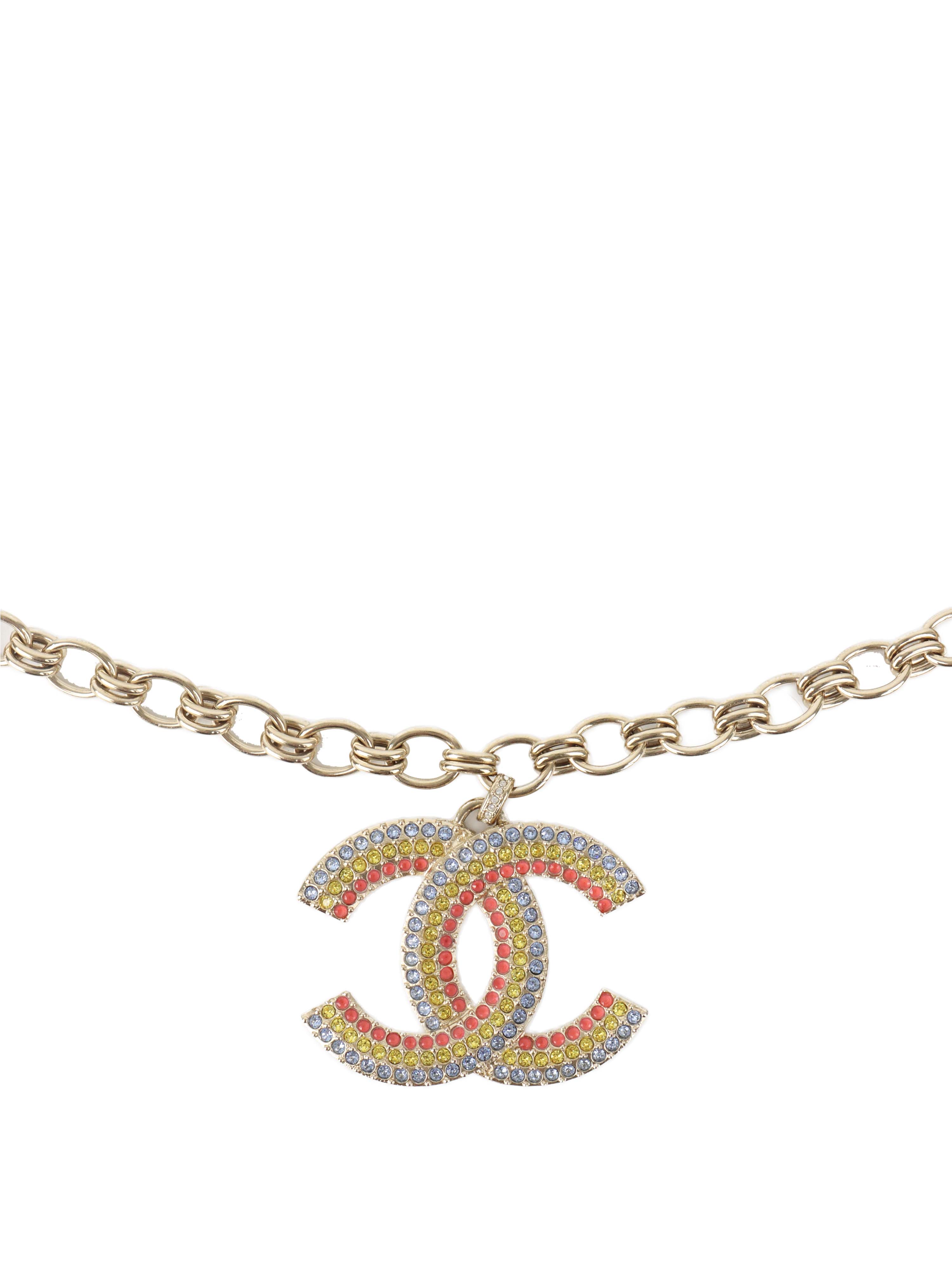 Chanel Tri-colour Crystal Necklace