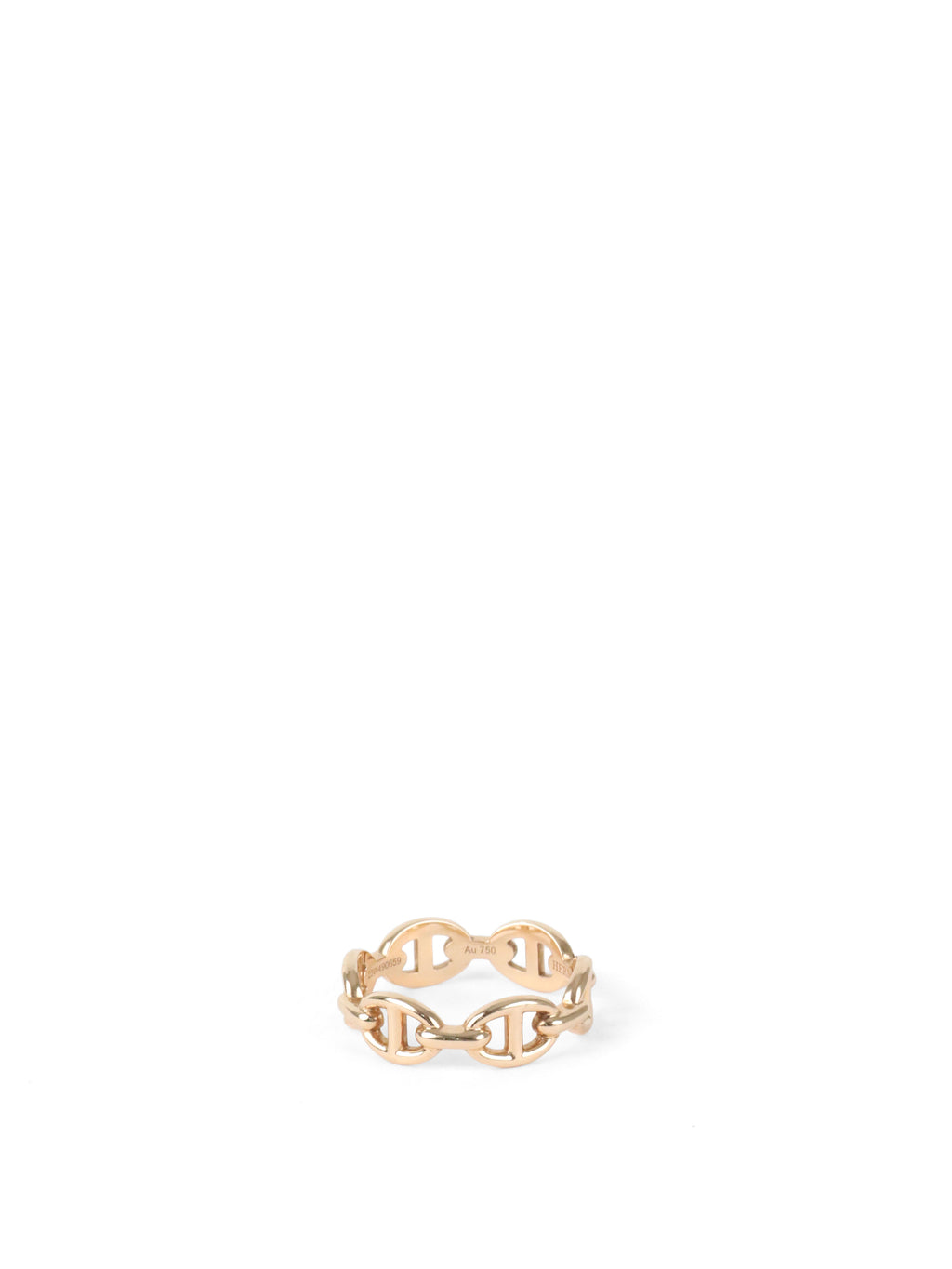 Hermes Rose Gold Chaine D'Ancre Enchainee Ring, Small Model