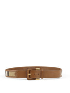 Burberry Brown/Beige Nova Check Canvas And Leather Belt