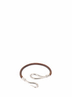 Hermes Dark Brown Jumbo Hook Bracelet.