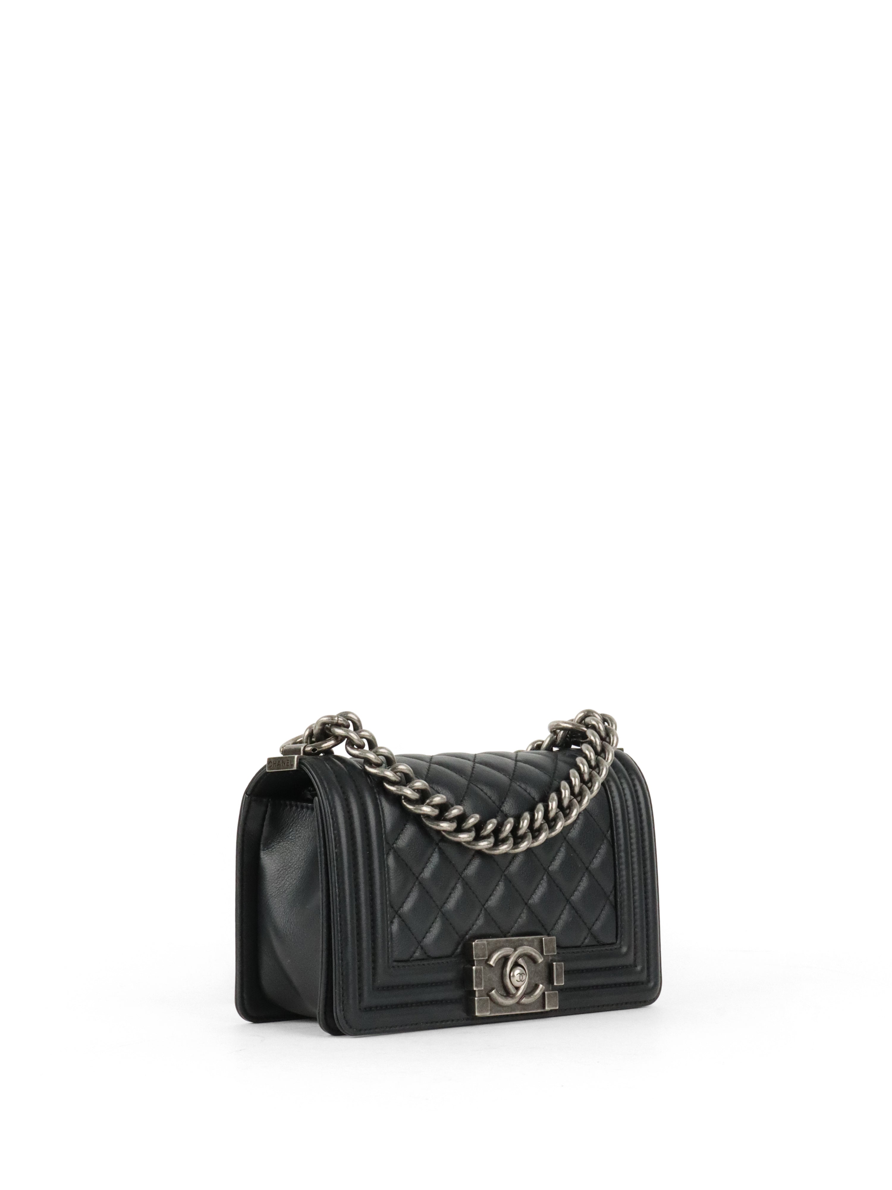 Chanel Small Black Lambskin Boy Bag