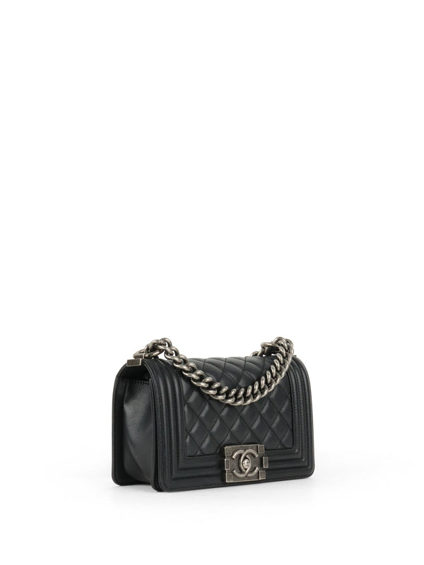 Chanel Small Black Lambskin Boy Bag