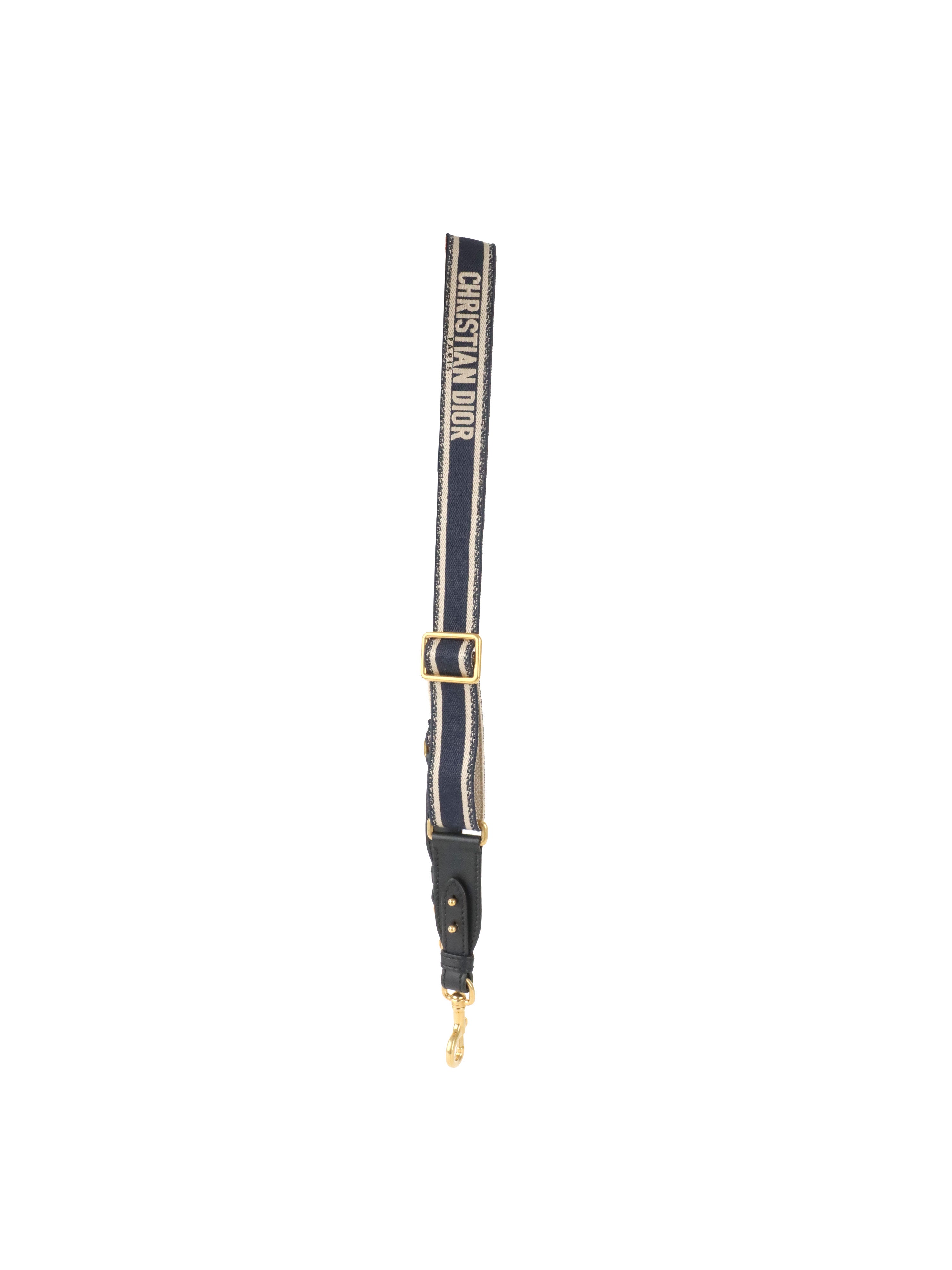 Dior Blue Adjustable Embroidered Strap with Ring