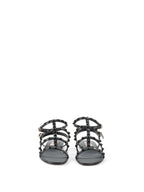 Valentino Black Rockstud Flat Sandal