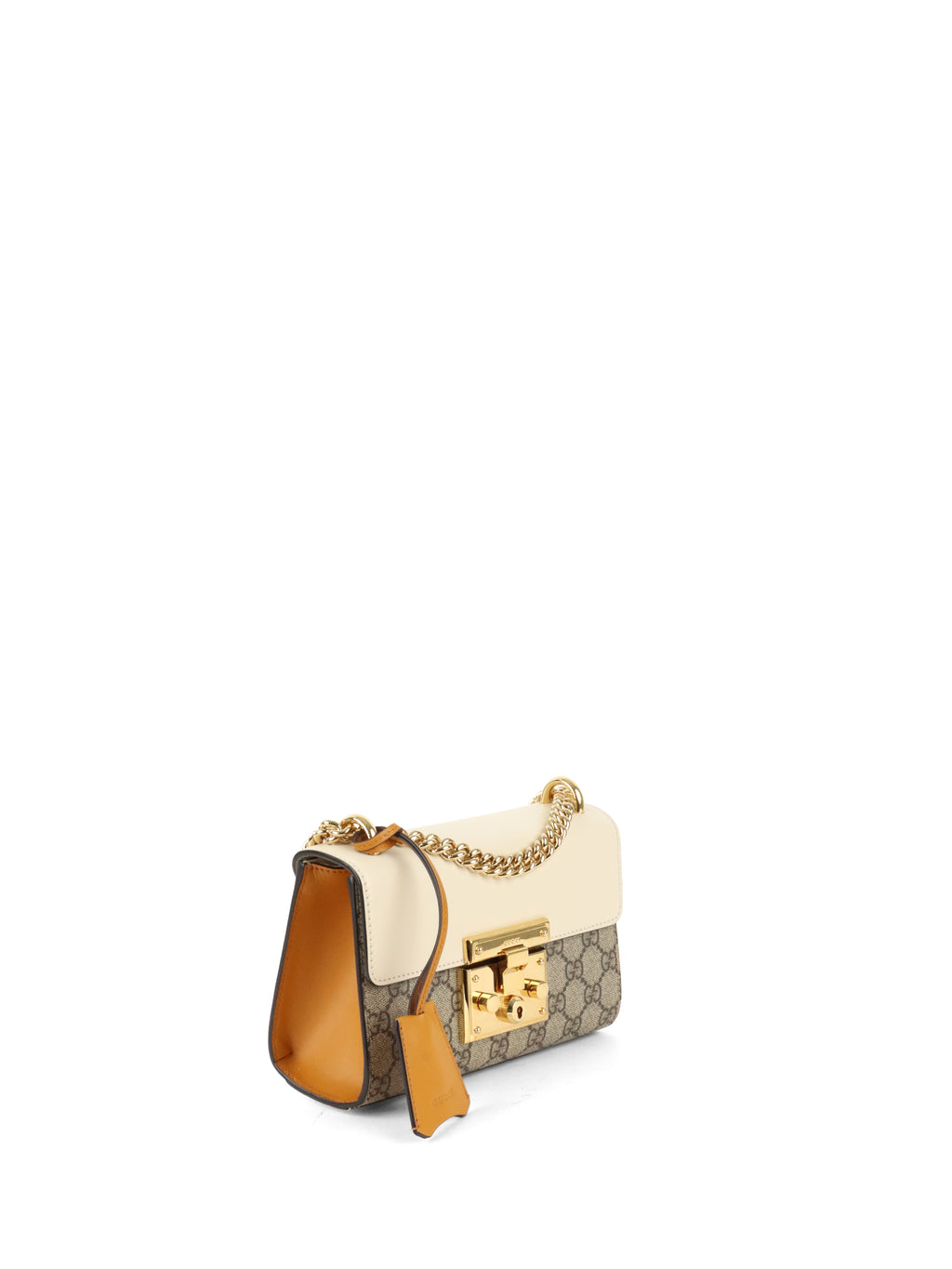 Gucci Small White GG Padlock Shoulder Bag