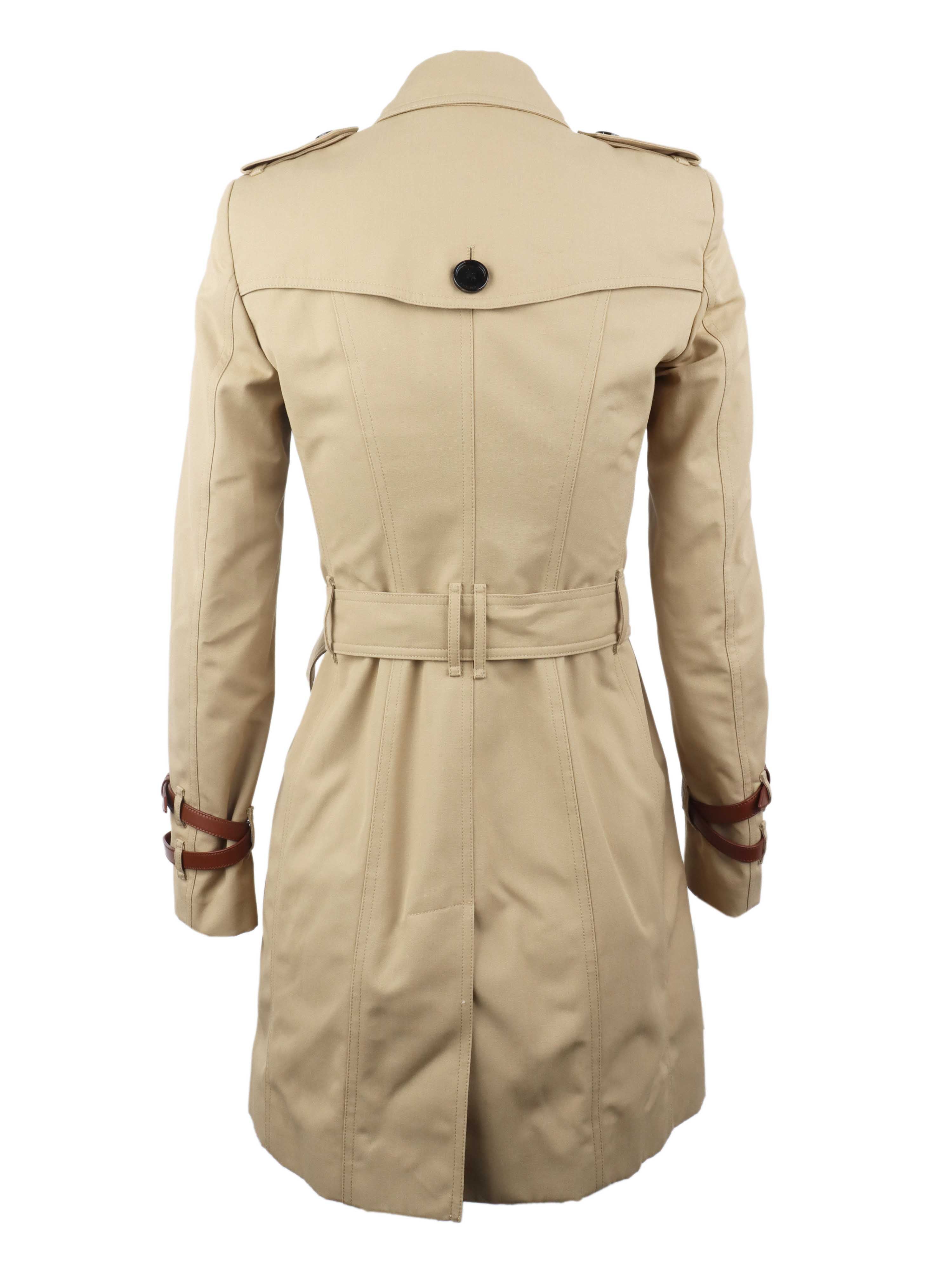 Burberry Tan Trench Coat with Leather Sleeve – Votre Luxe