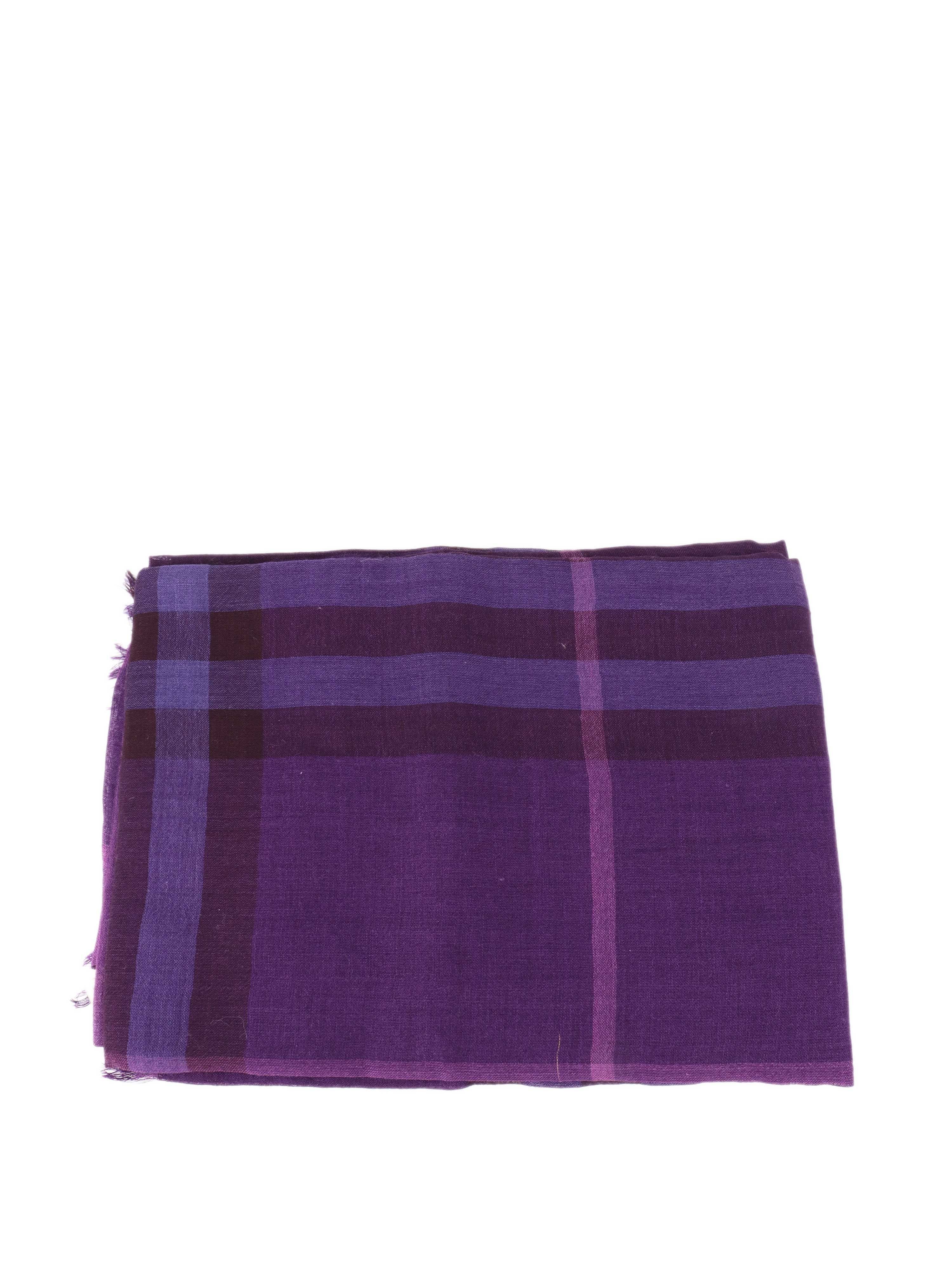 Burberry Purple Check Scarf.