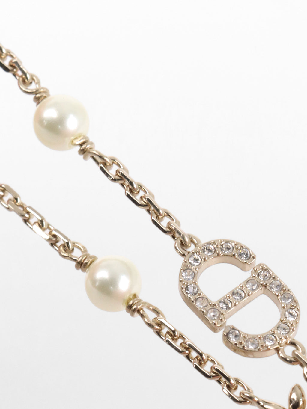 Dior Petit CD Bracelet With White Resin Pearl and Crystal.