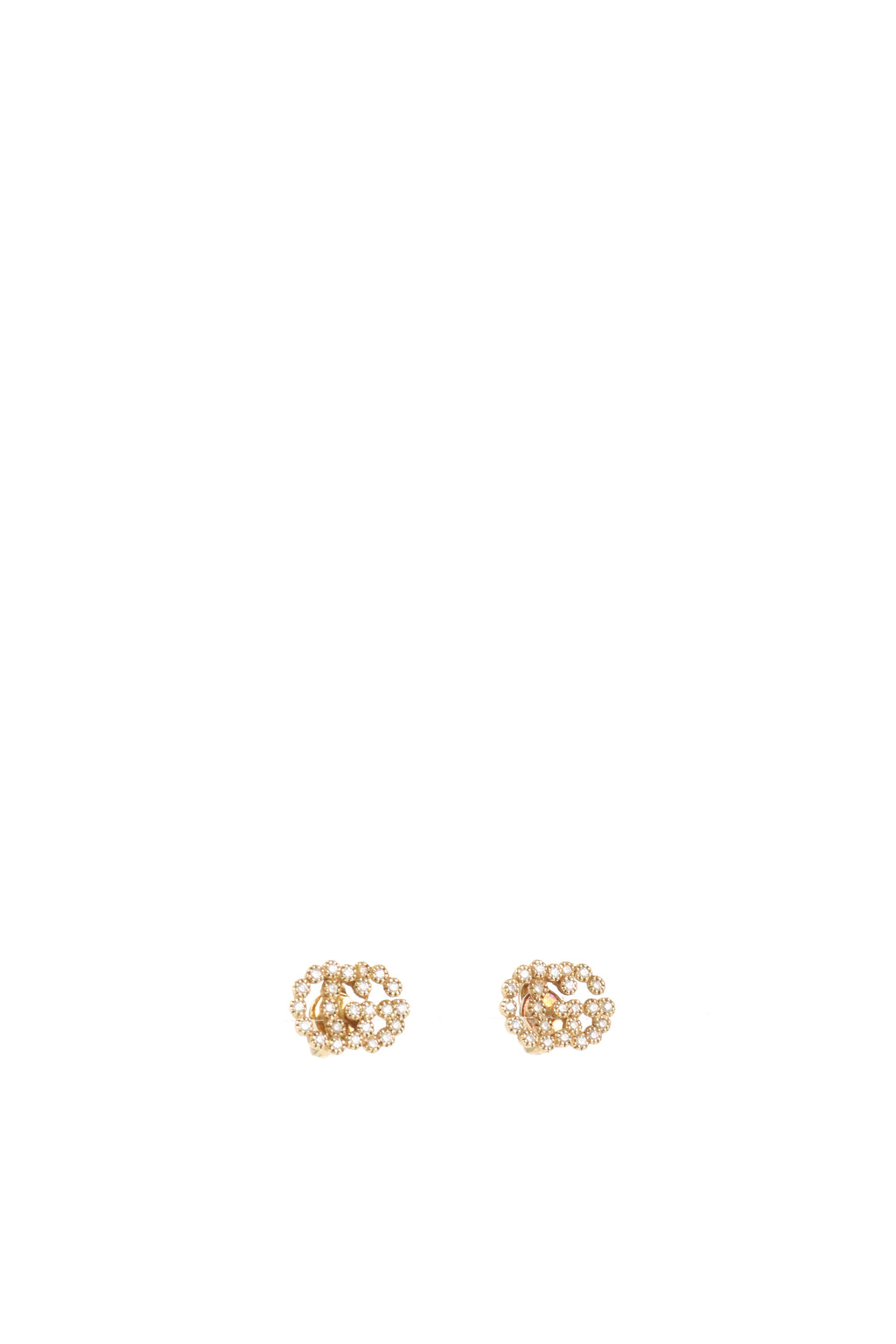 Gucci Yellow Gold and Diamonds Interlocking GG Studs Earring
