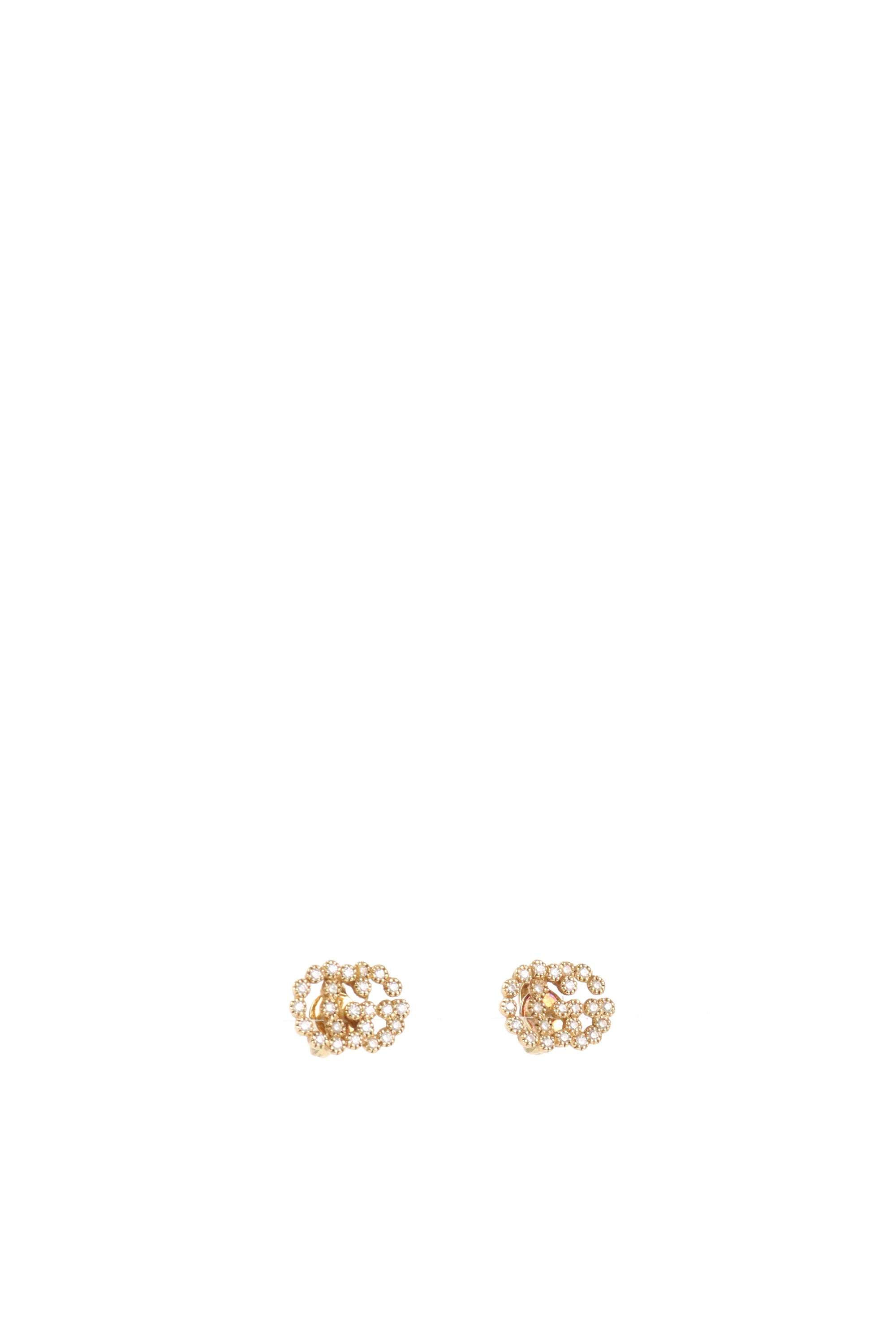 Gucci Yellow Gold and Diamonds Interlocking GG Studs Earring