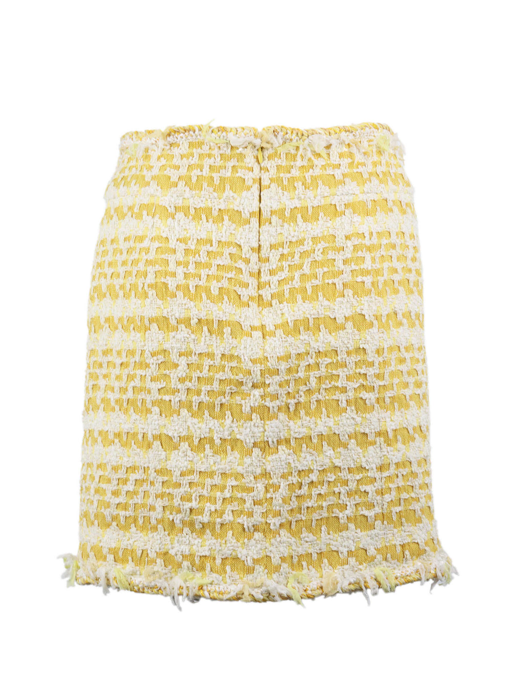 Chanel Yellow Tweed Mini Skirt.