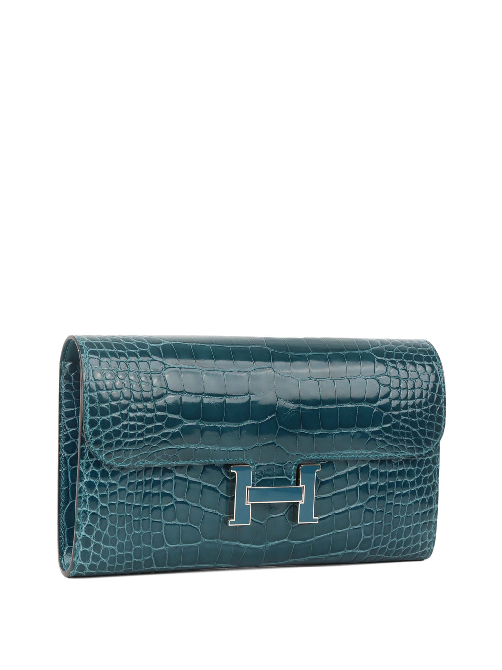 Hermes Alligator Constance Wallet Vert Bosphore.