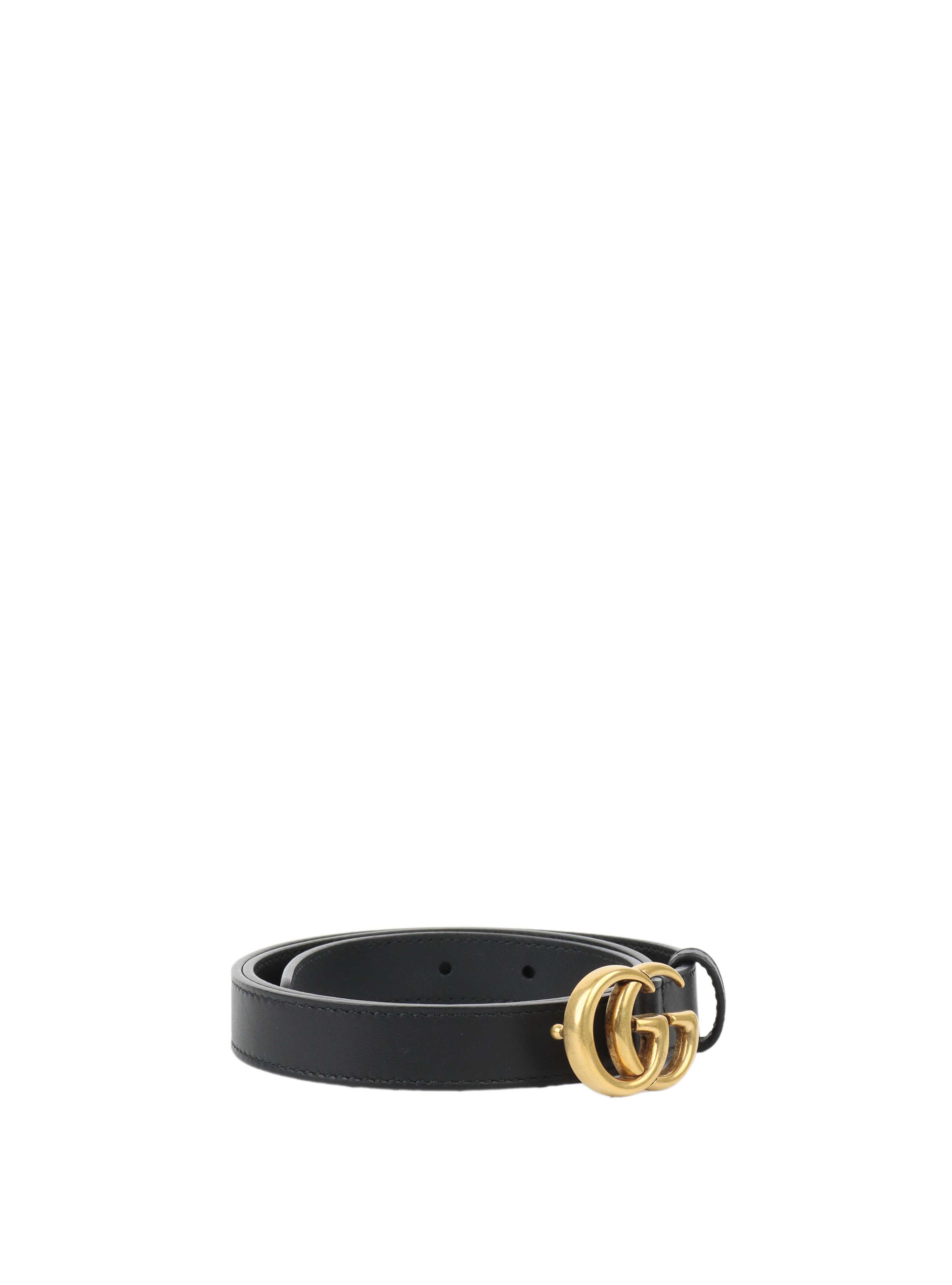 Gucci Black GG Marmont Leather Belt.