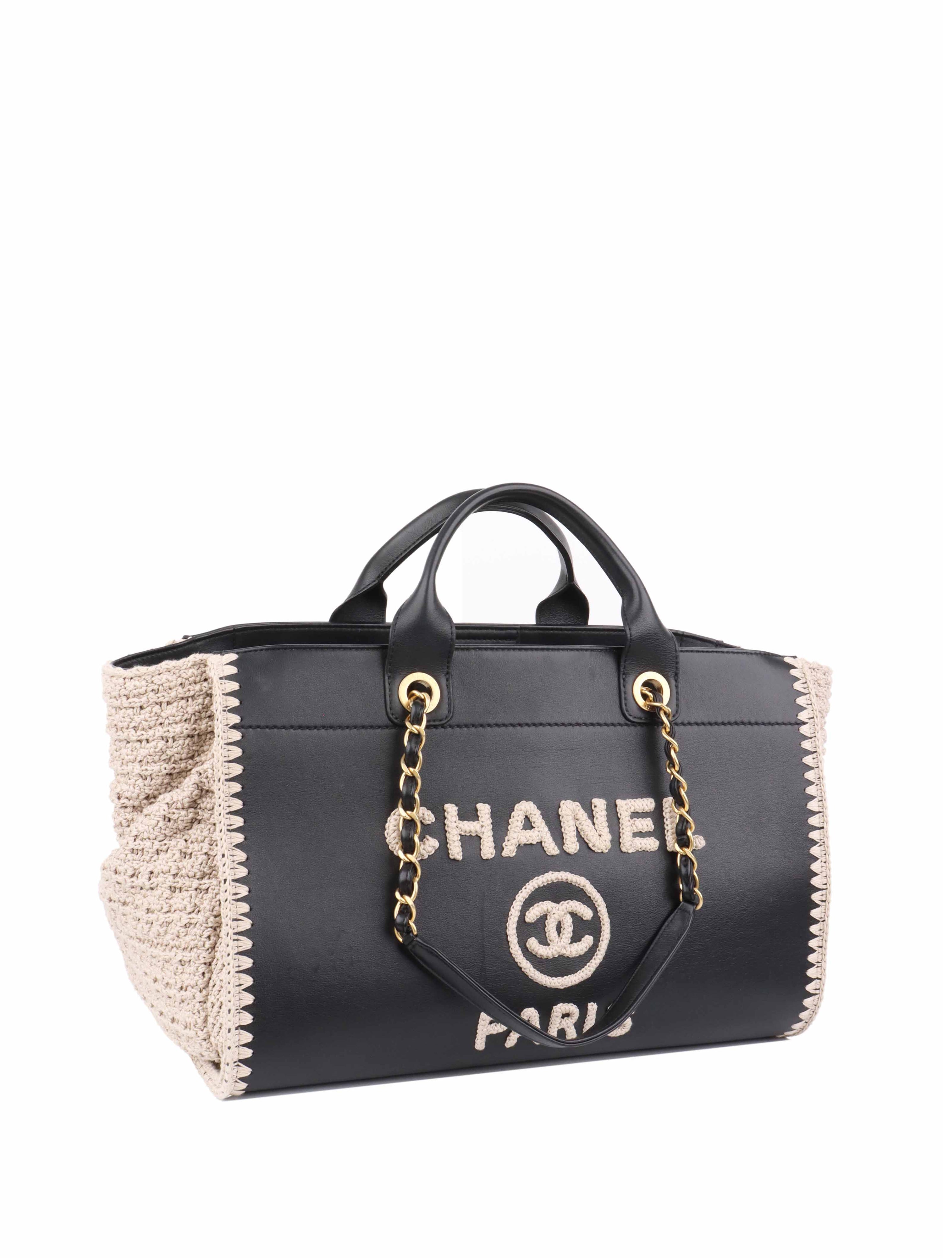 Chanel Black & Raffia Deauville Tote.