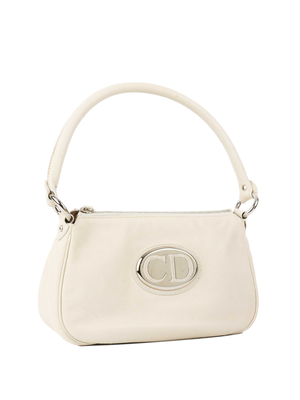 Dior White Leather Shoulder Bag.