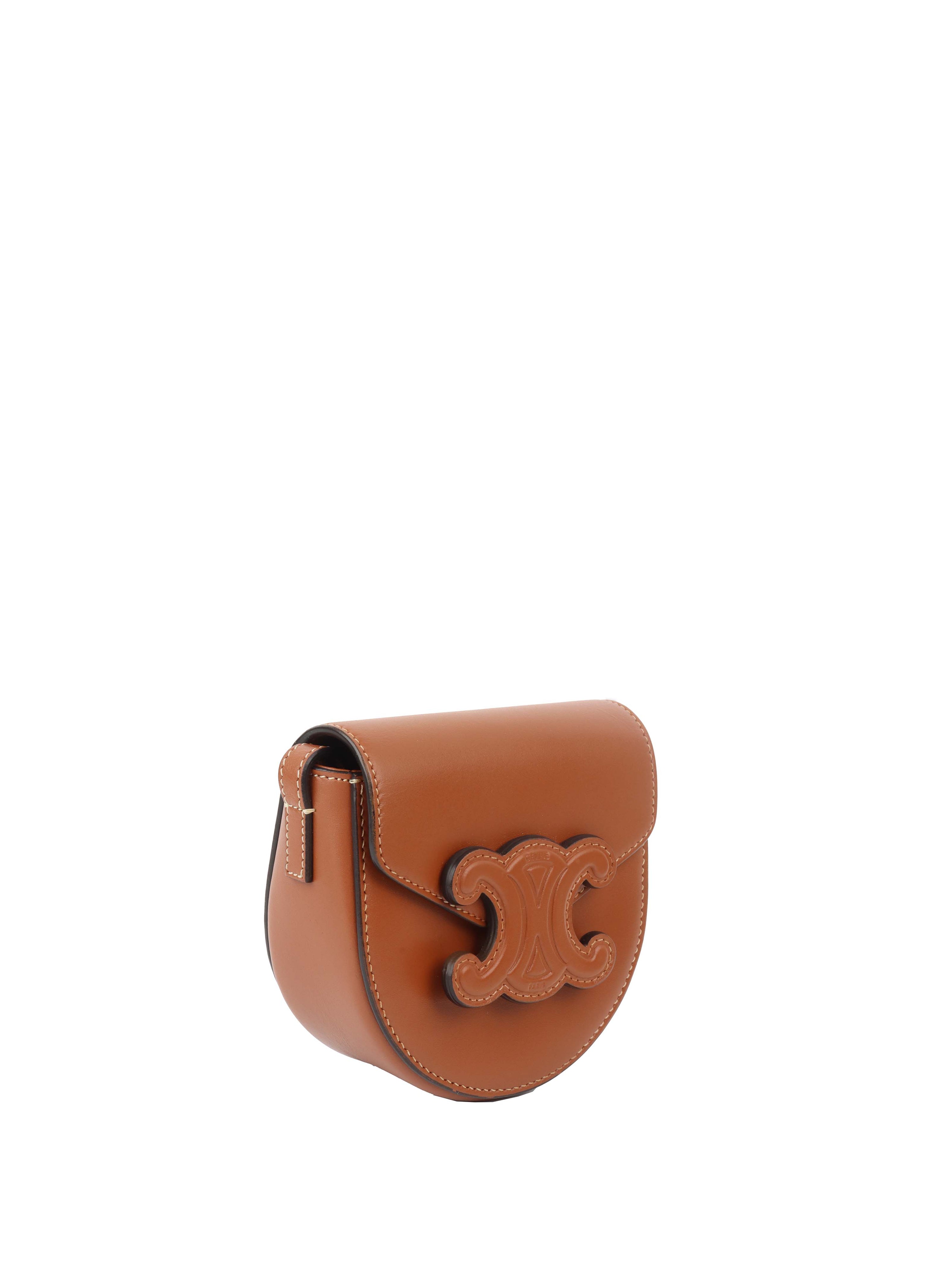 Celine Brown Triumph Cuir Mini Besace Bag.