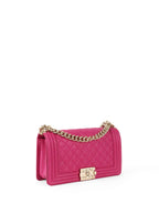Chanel Berry Pink Medium Caviar Boy Bag LGHW