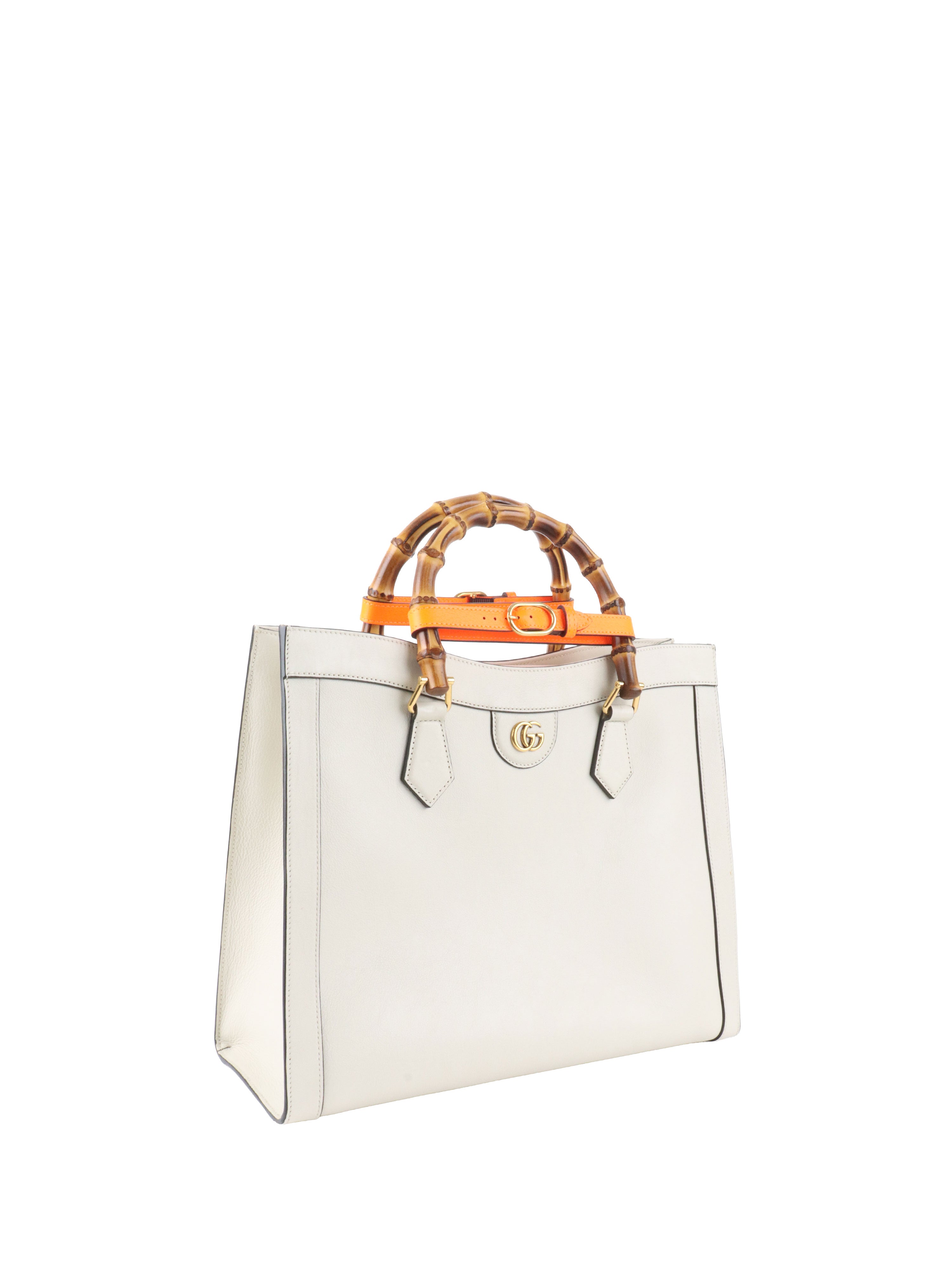 Gucci White Diana Large Tote Bag