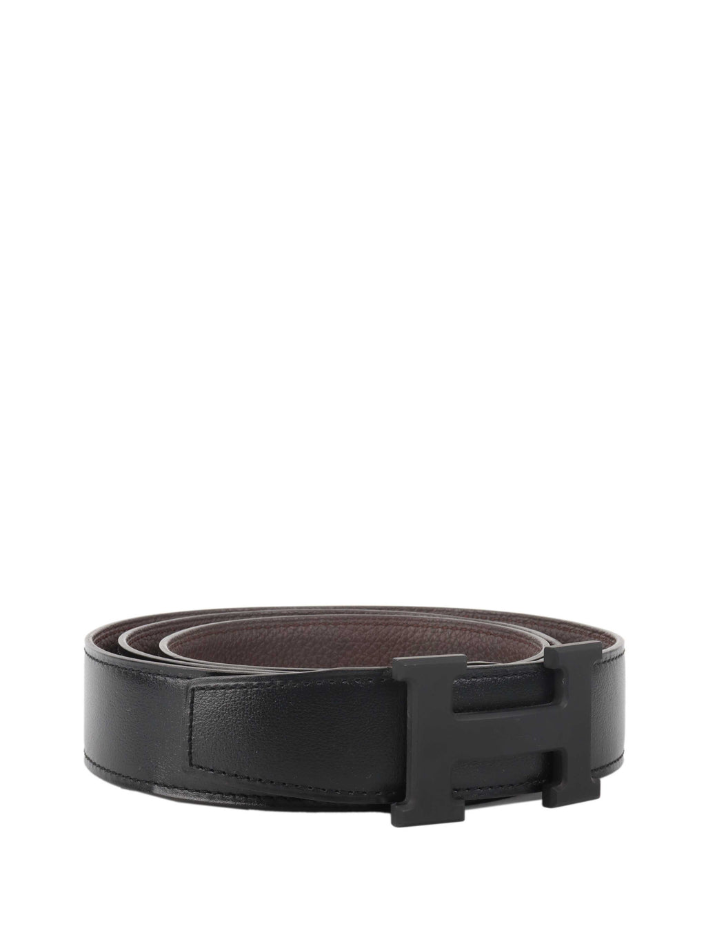Hermes All Black Matte H Belt.