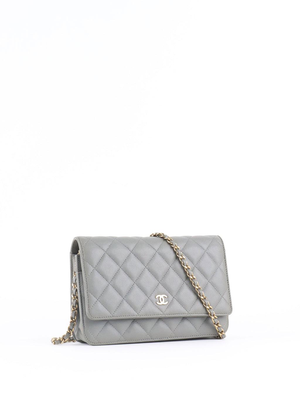 Chanel Grey Caviar Wallet on Chain LGHW