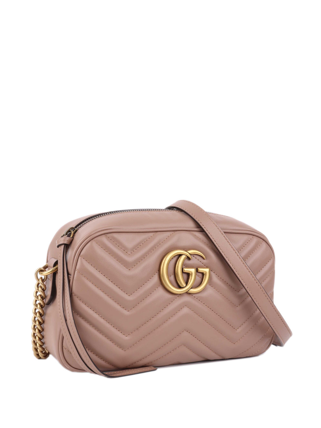 Gucci Small Beige Marmont Shoulder Bag.