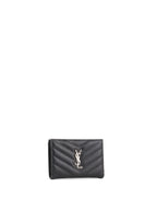 Saint Laurent Zipped Black Leather Wallet SHW