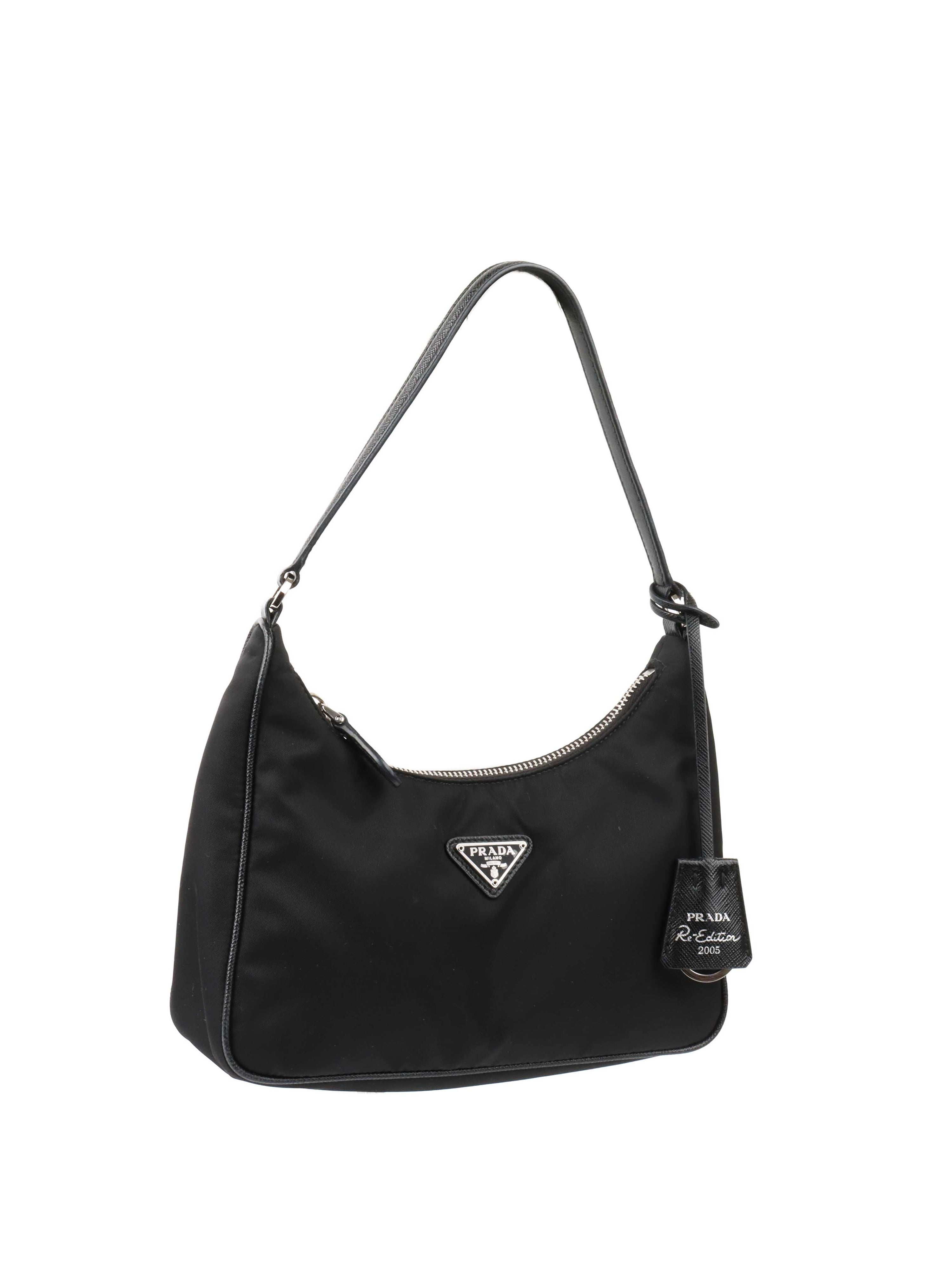 Prada Black Re Edition 2005 Nylon Shoulder Bag.