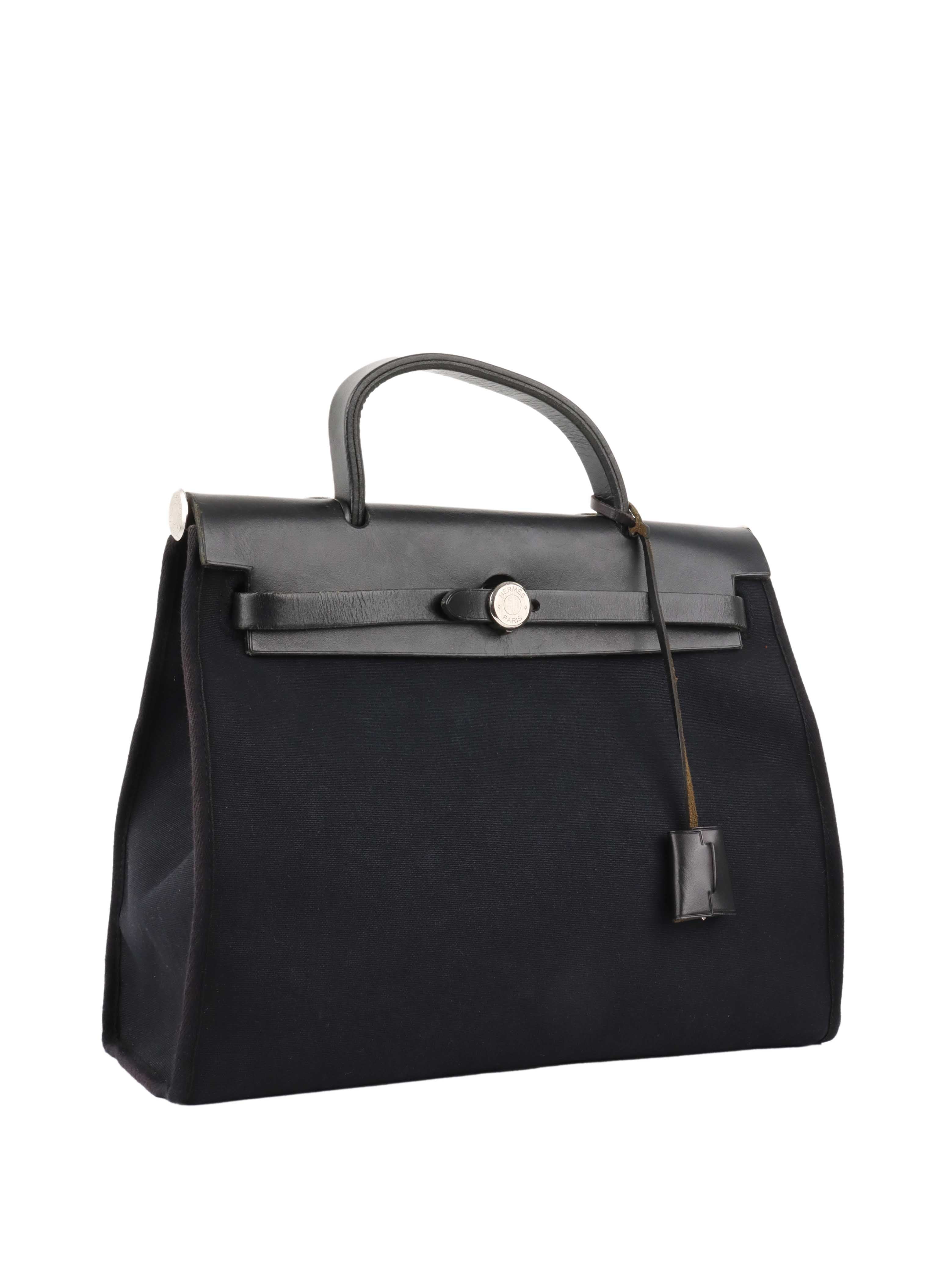 Hermes Vintage Black Herbag Stamp H 2004.