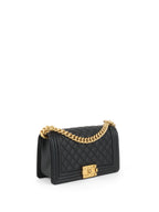 Chanel Black Matte Lambskin Medium Boy Bag GHW