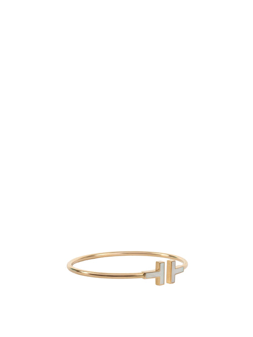 Tiffany&Co Wire Bracelet in Yellow Gold with Mother-of-pearl.