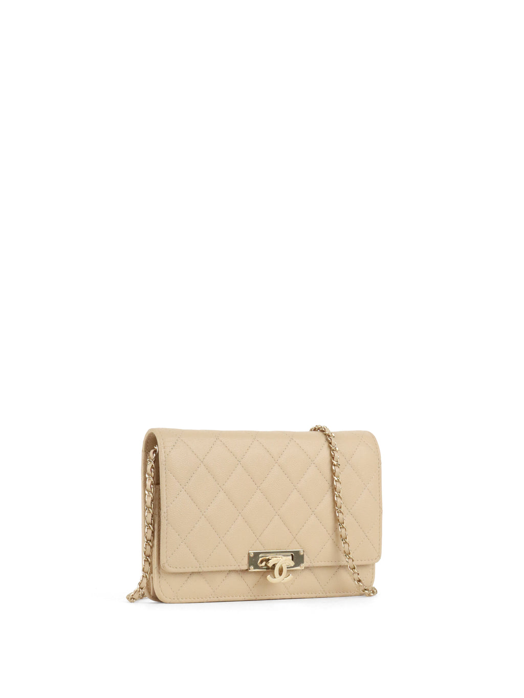 Chanel Beige Double CC Wallet on Chain LGHW