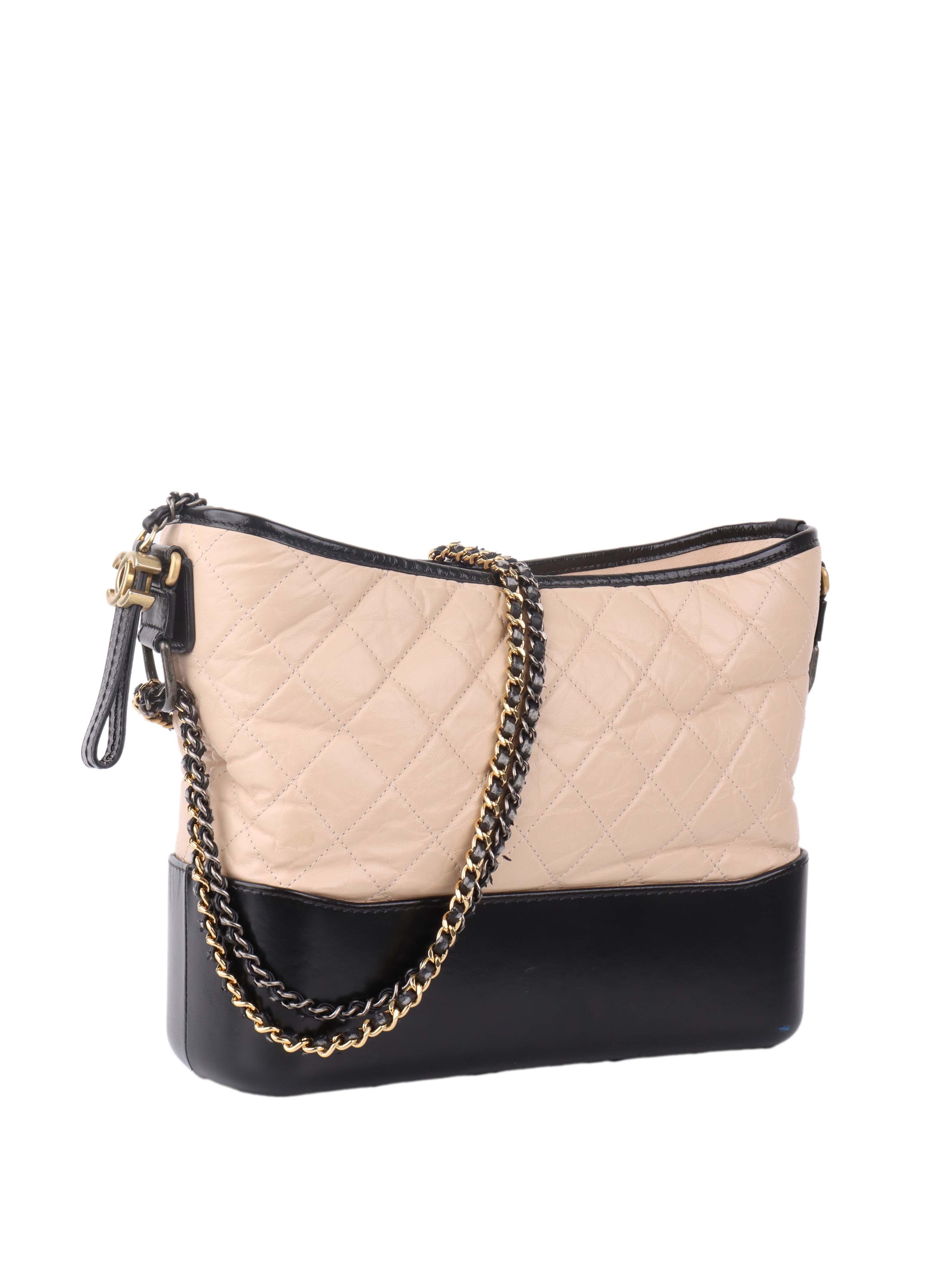 Chanel Large Gabrielle Black and Beige Shoulder Bag.