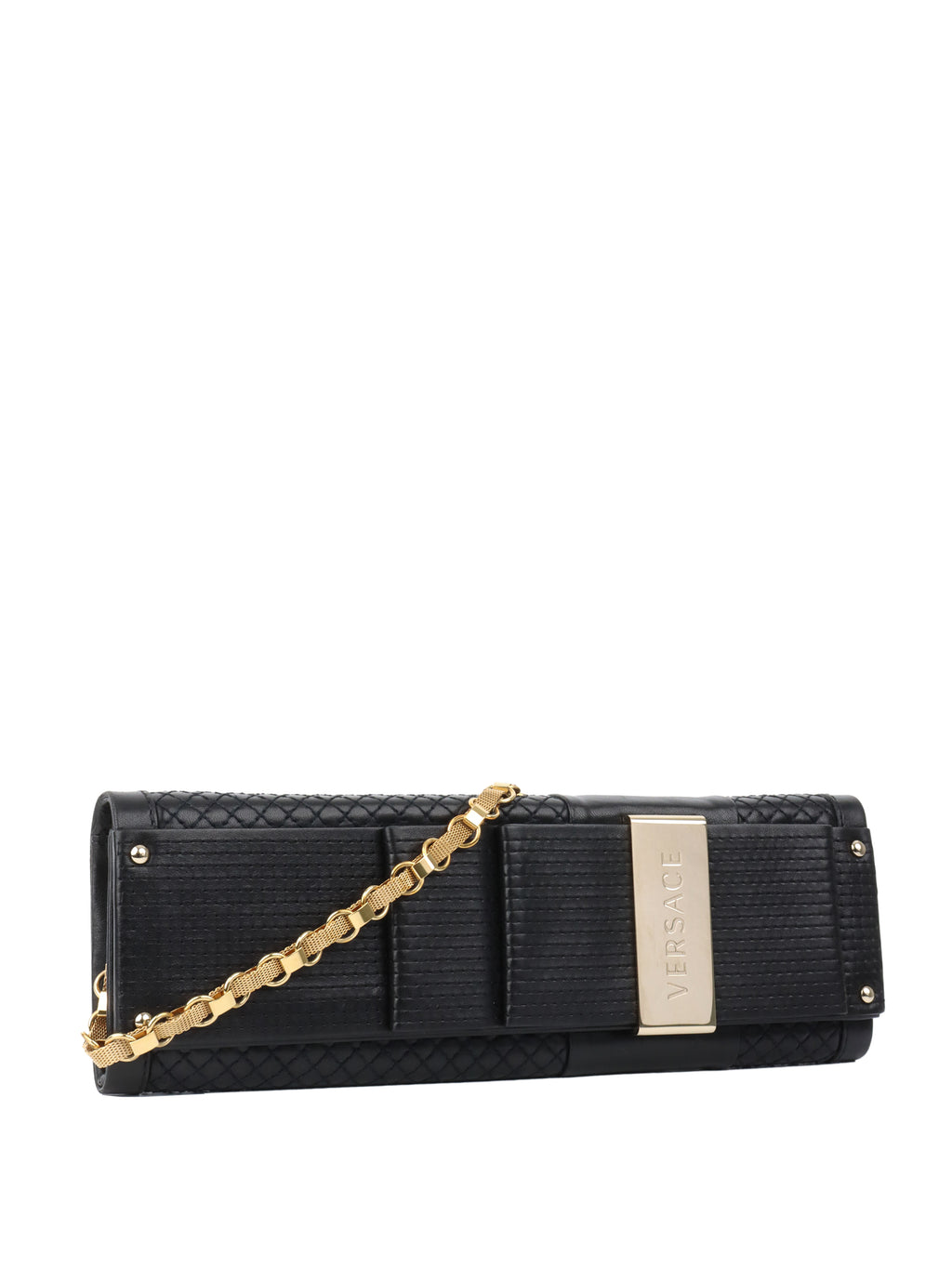 Versace Black Long Thin Clutch.
