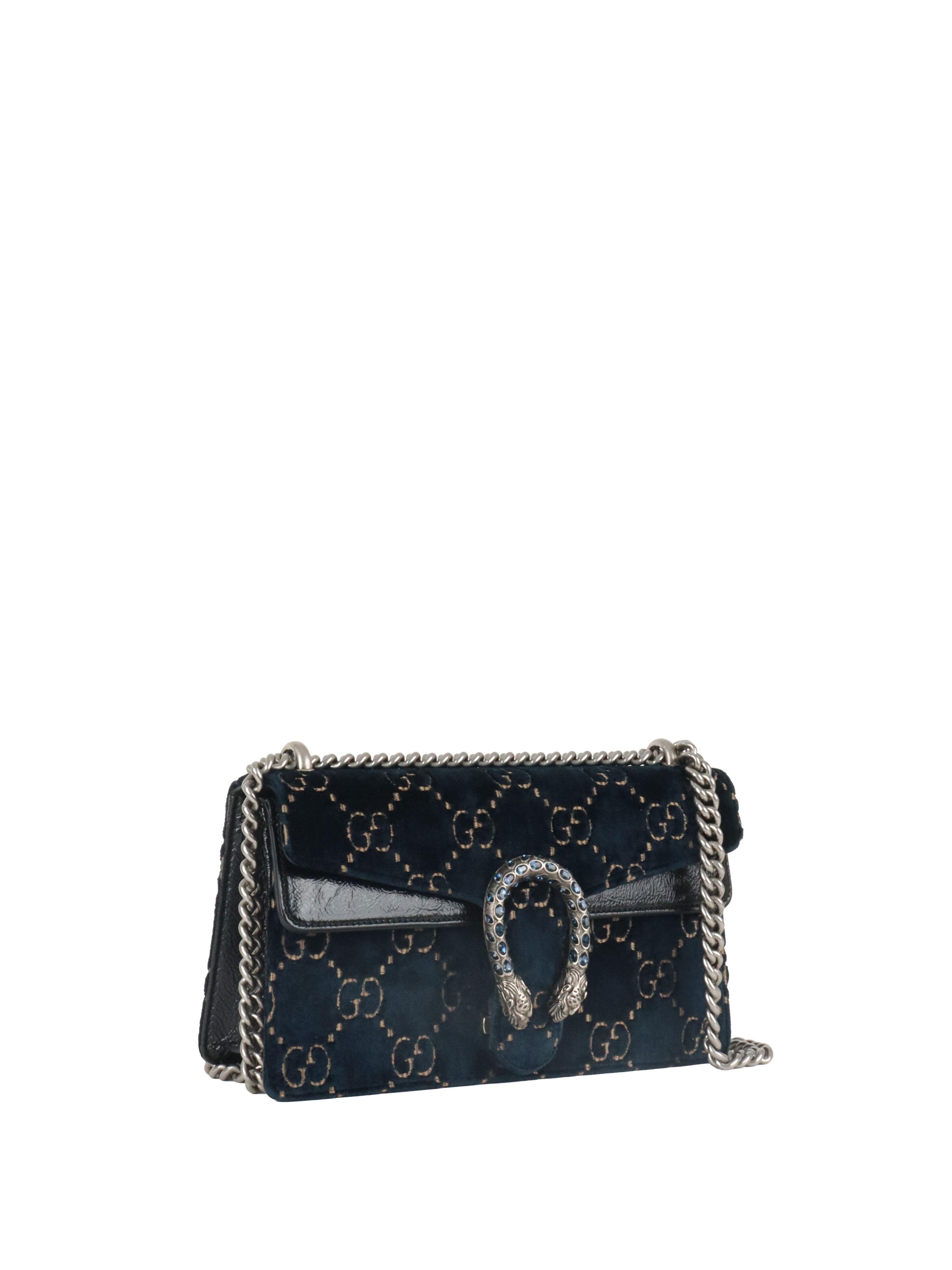 Gucci Small Blue Velvet Dionysus GG Bag