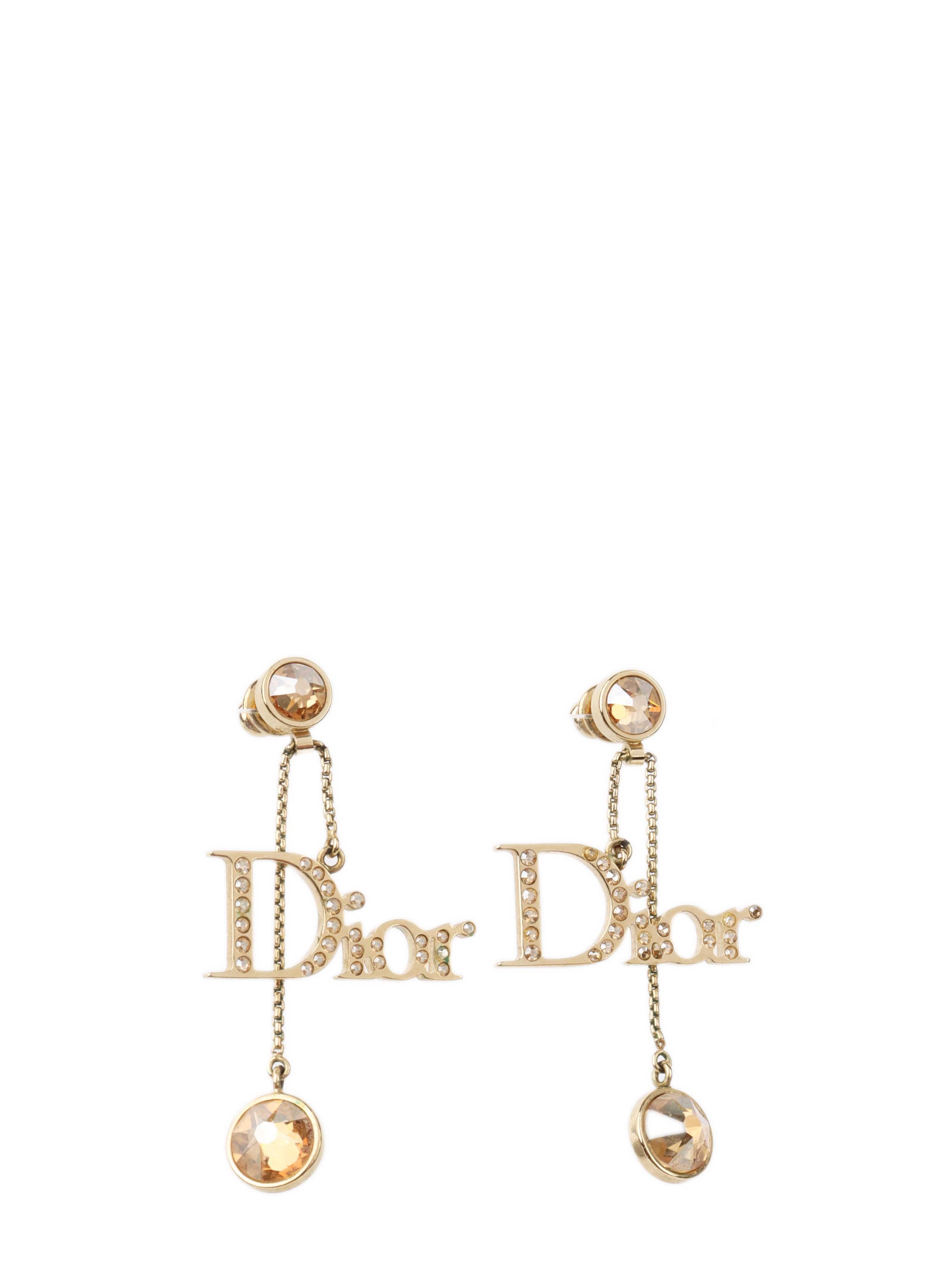 Dior Faux Crystal Earrings.