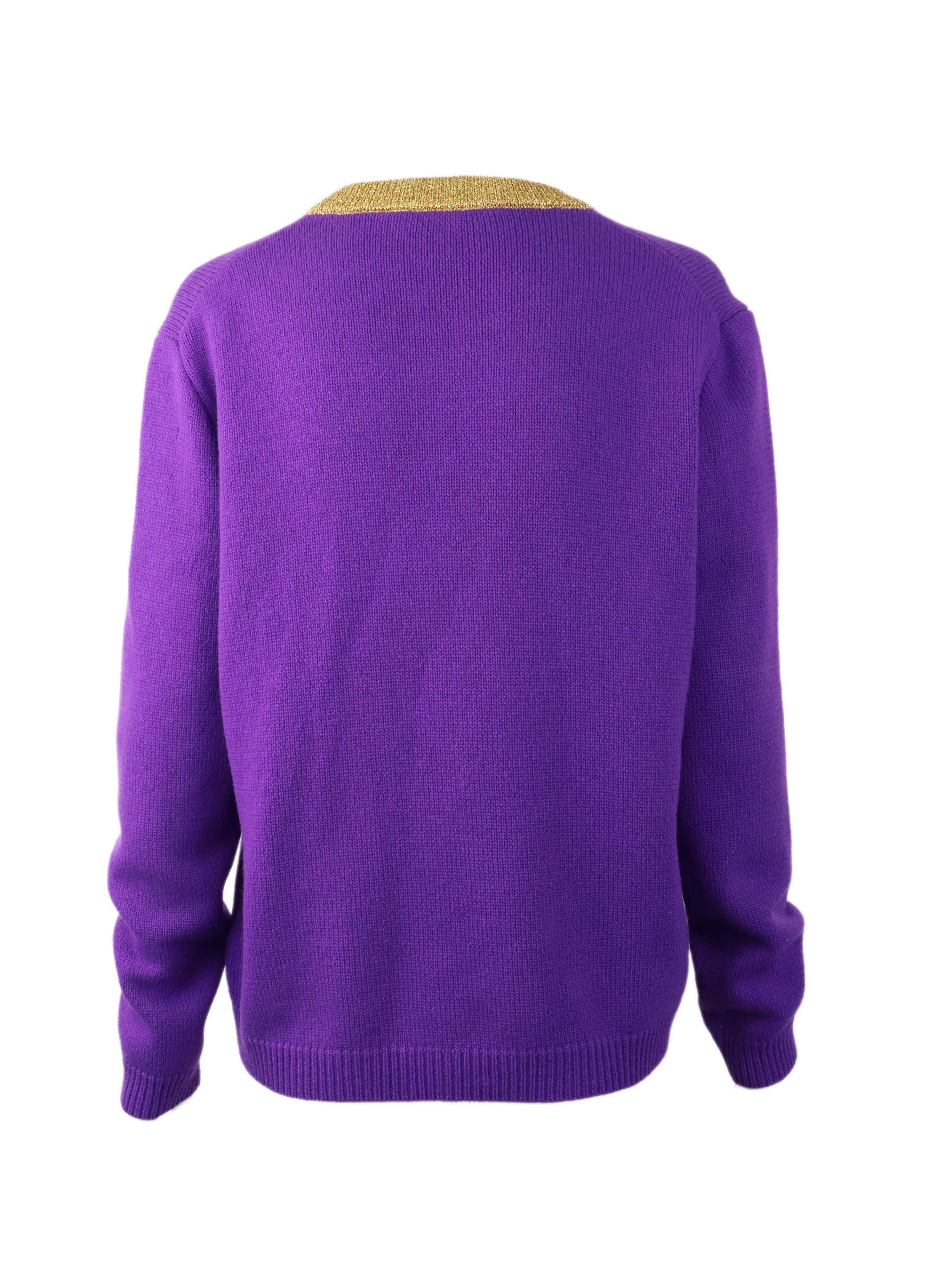 Gucci Purple Knit Bosco Sweater.