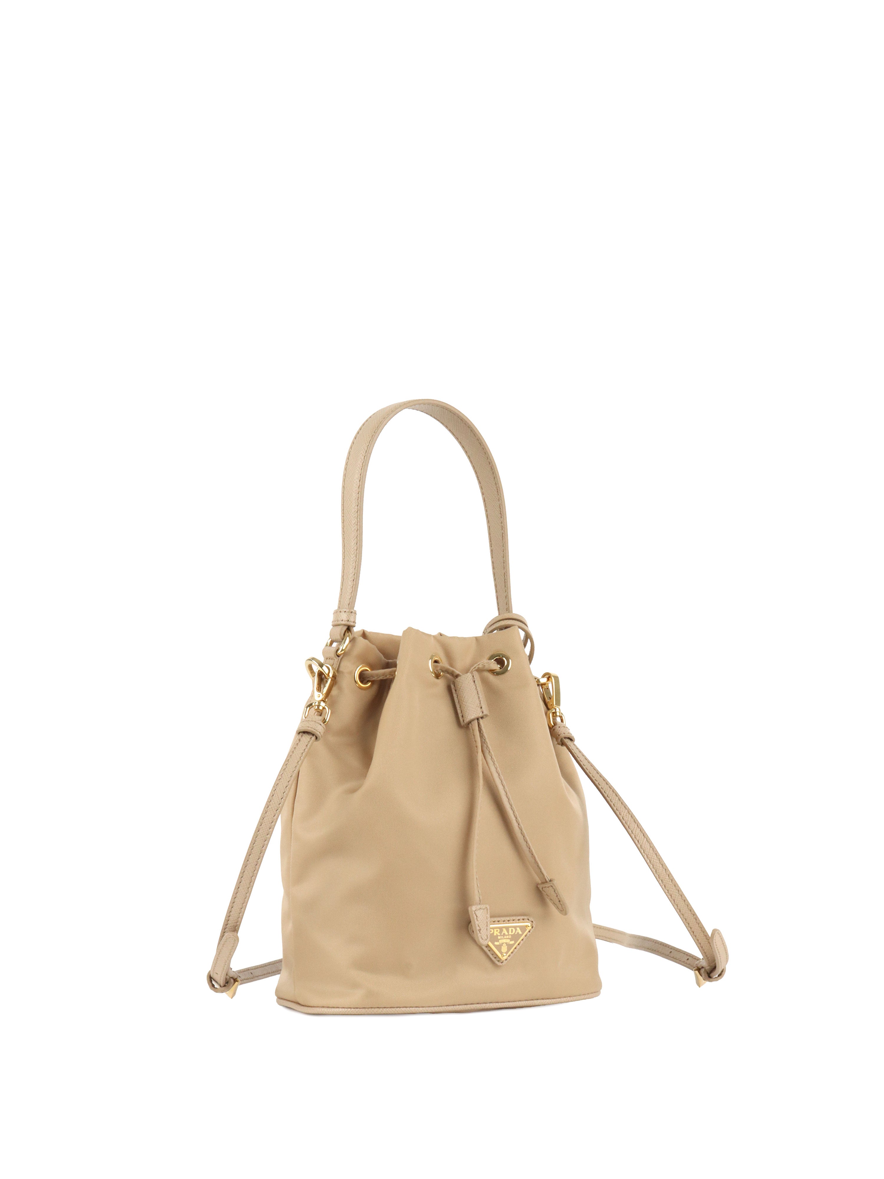 Prada Beige Nylon Re-Edition 1978 Bucket Bag.