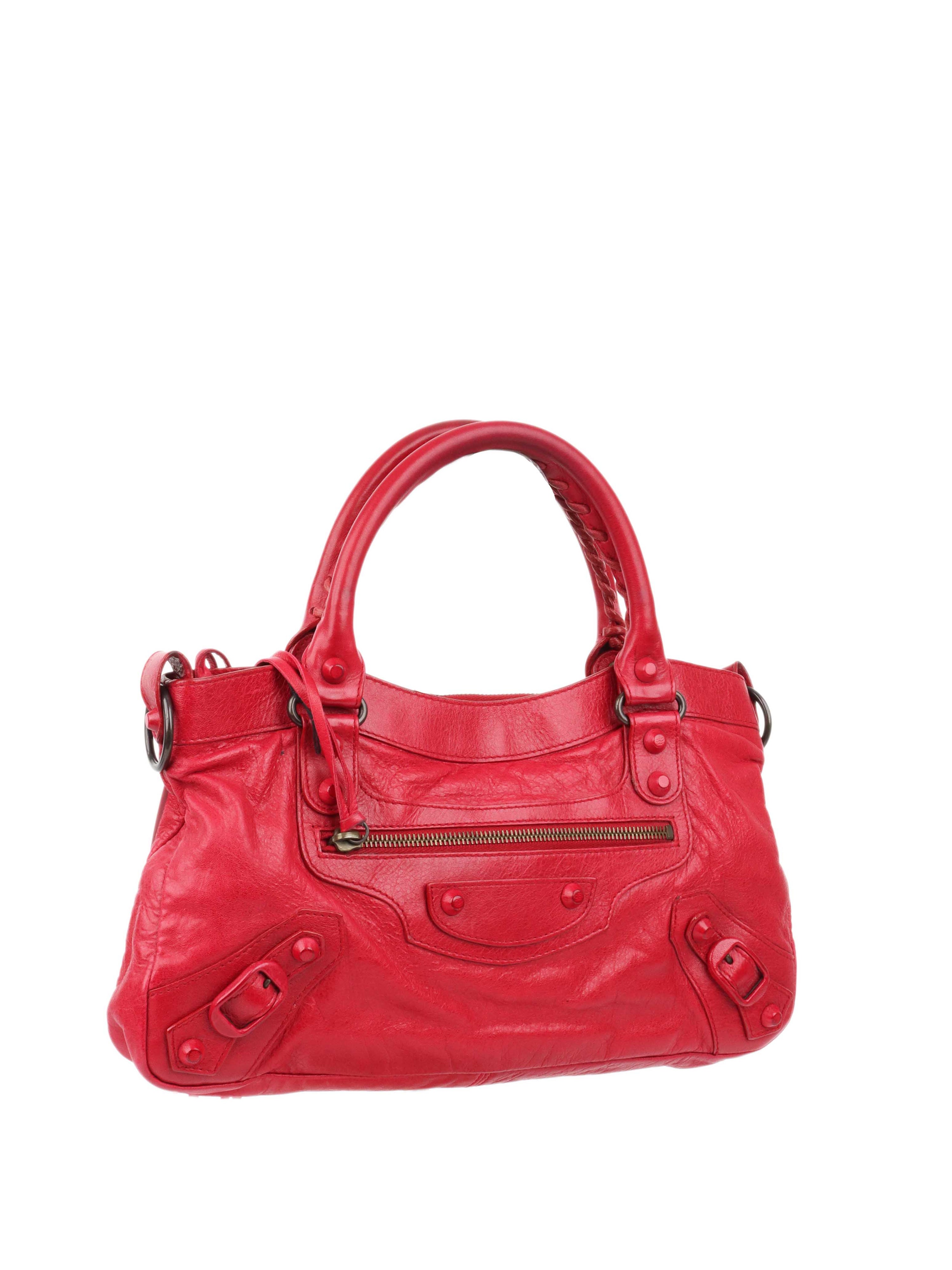 Balenciaga Red Leather Classic First Bag.