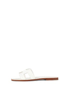 Hermes Oran Sandals White Size 37