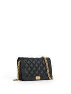 Chanel Black Caviar Boy Wallet On Chain GHW