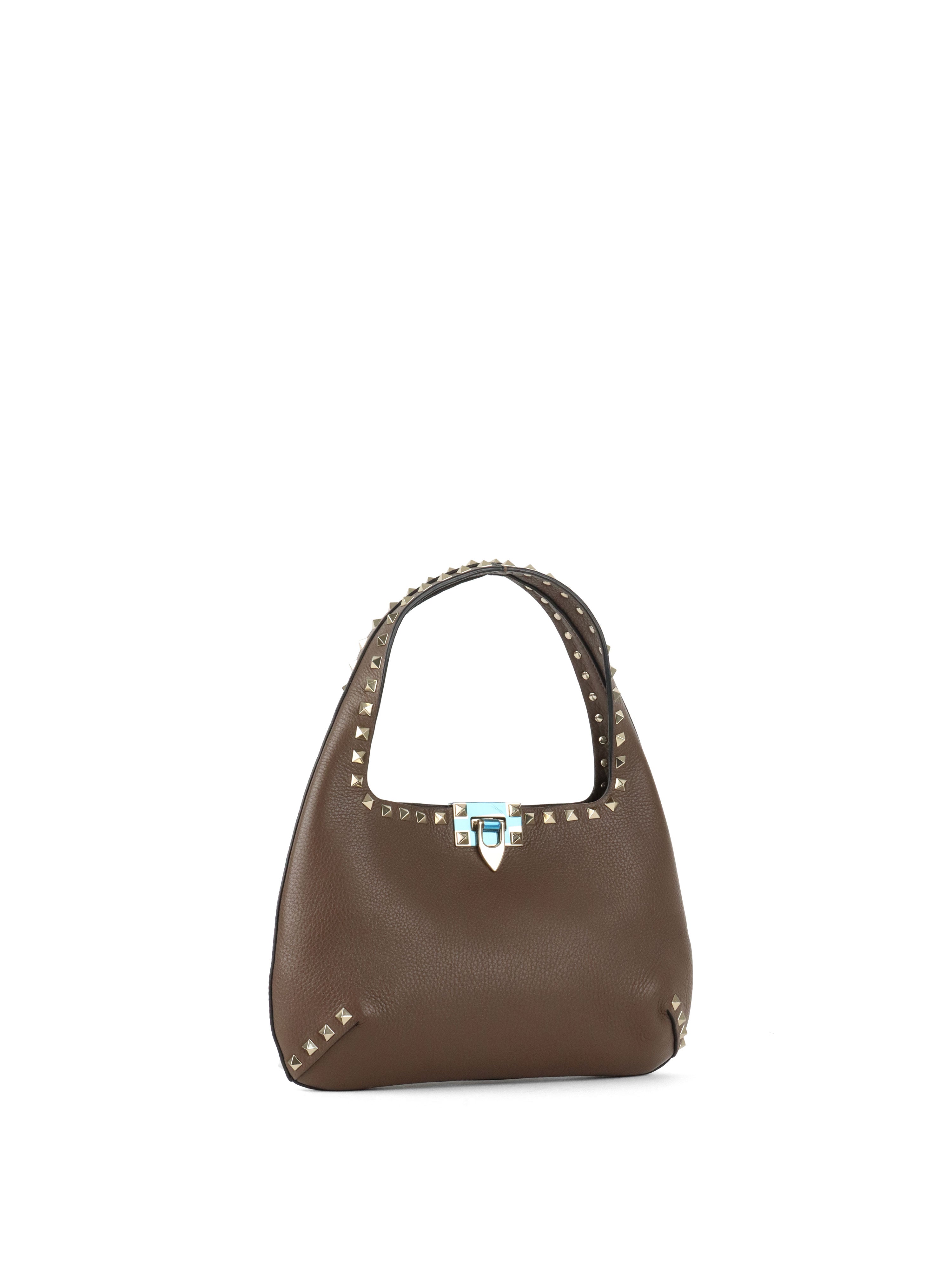 Valentino Brown Rockstud Hobo Bag