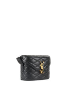Saint Laurent  Black Quilted Lambskin June Box Shoulder Bag.