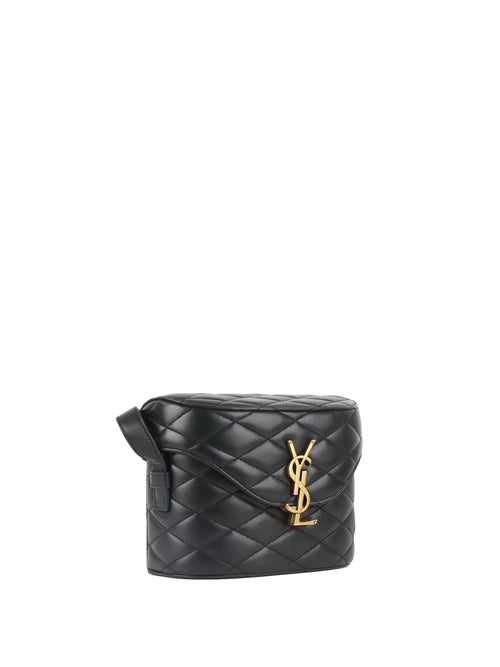 Saint Laurent  Black Quilted Lambskin June Box Shoulder Bag.