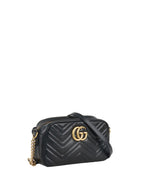 Gucci Black Small GG Marmont Camera Bag.