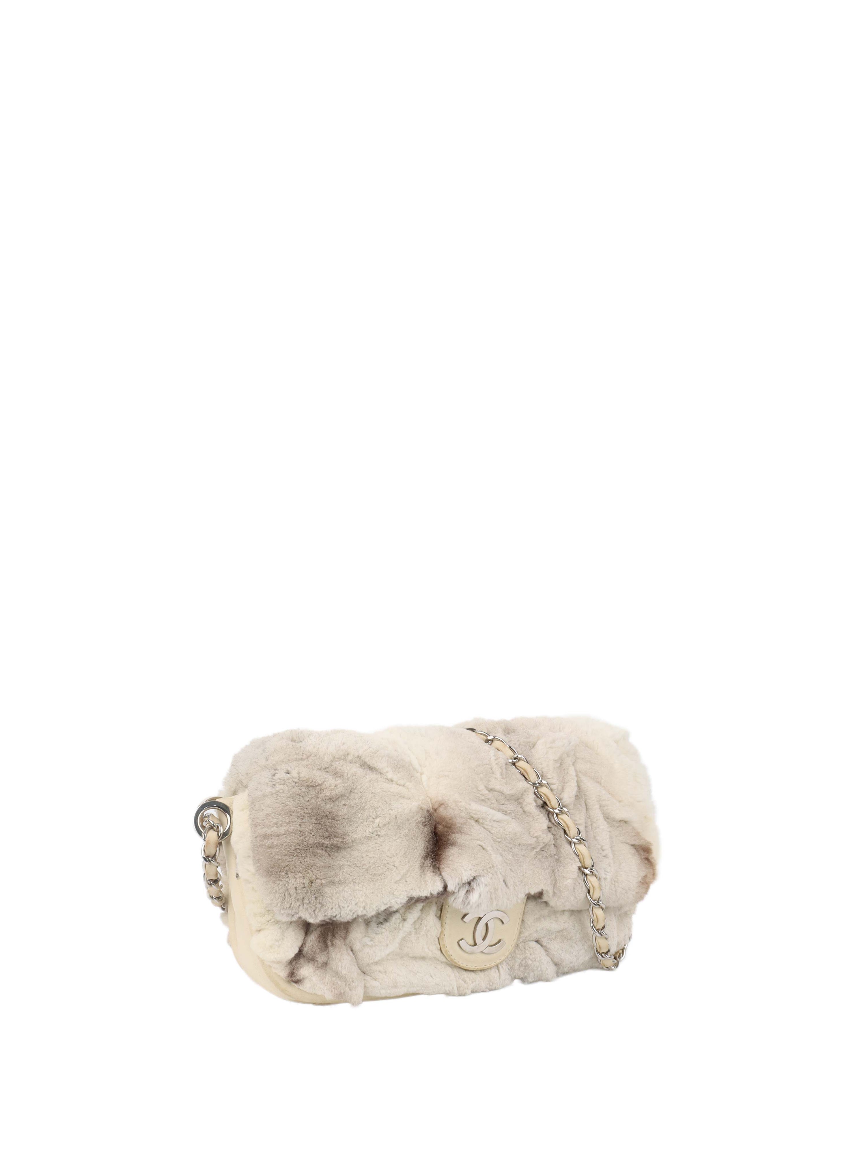 Chanel Vintage Rabbit Fur Classic Flap SHW