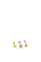 Louis Vuitton Set of 3 Love Letters Crystals Two Tone Earrings