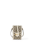 Gucci White and Canvas Horsebit 1955 Mini Bag